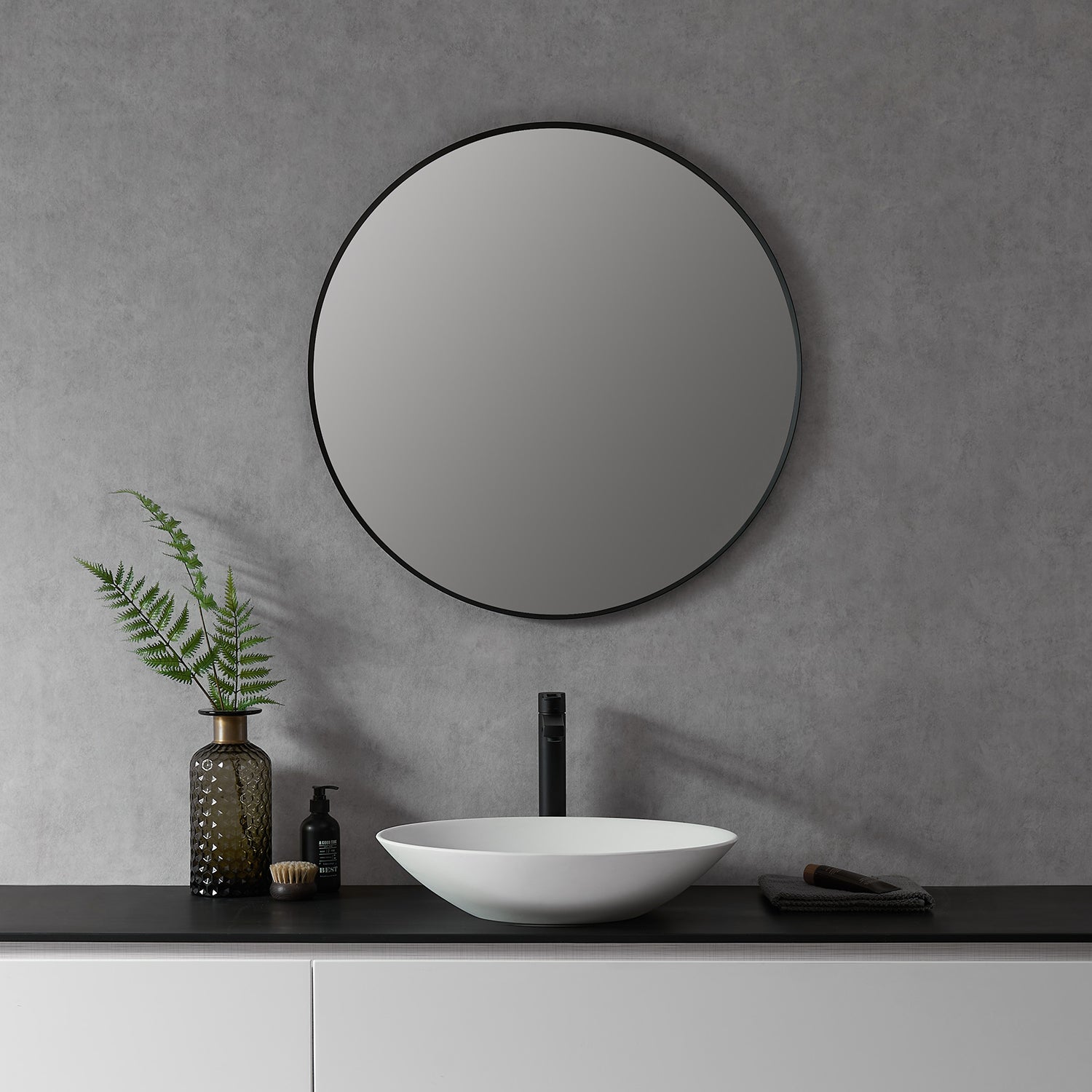 Liceo 42" Circle Bathroom Vanity Aluminum Framed Wall Mirror