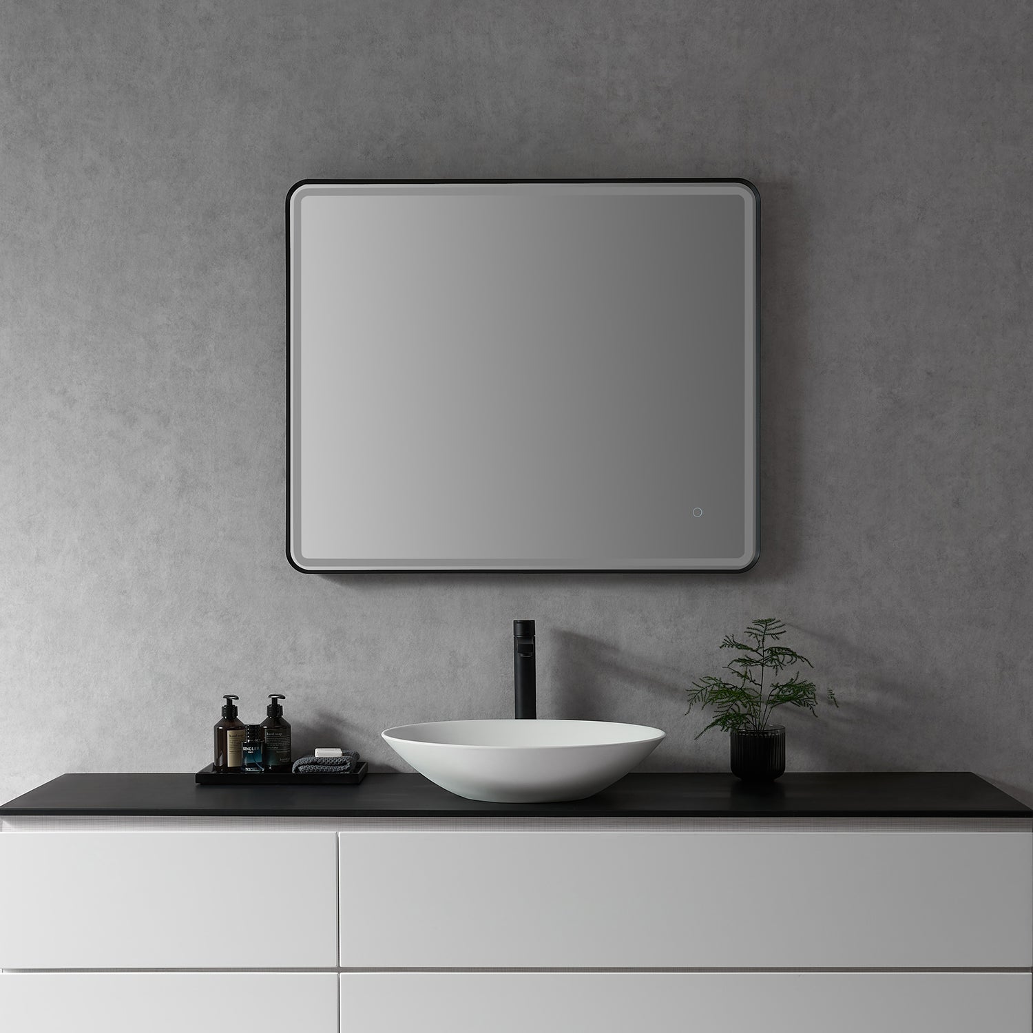 Viaggi Rectangle 36" Framed Modern Bathroom Vanity LED Lighted Wall Mirror