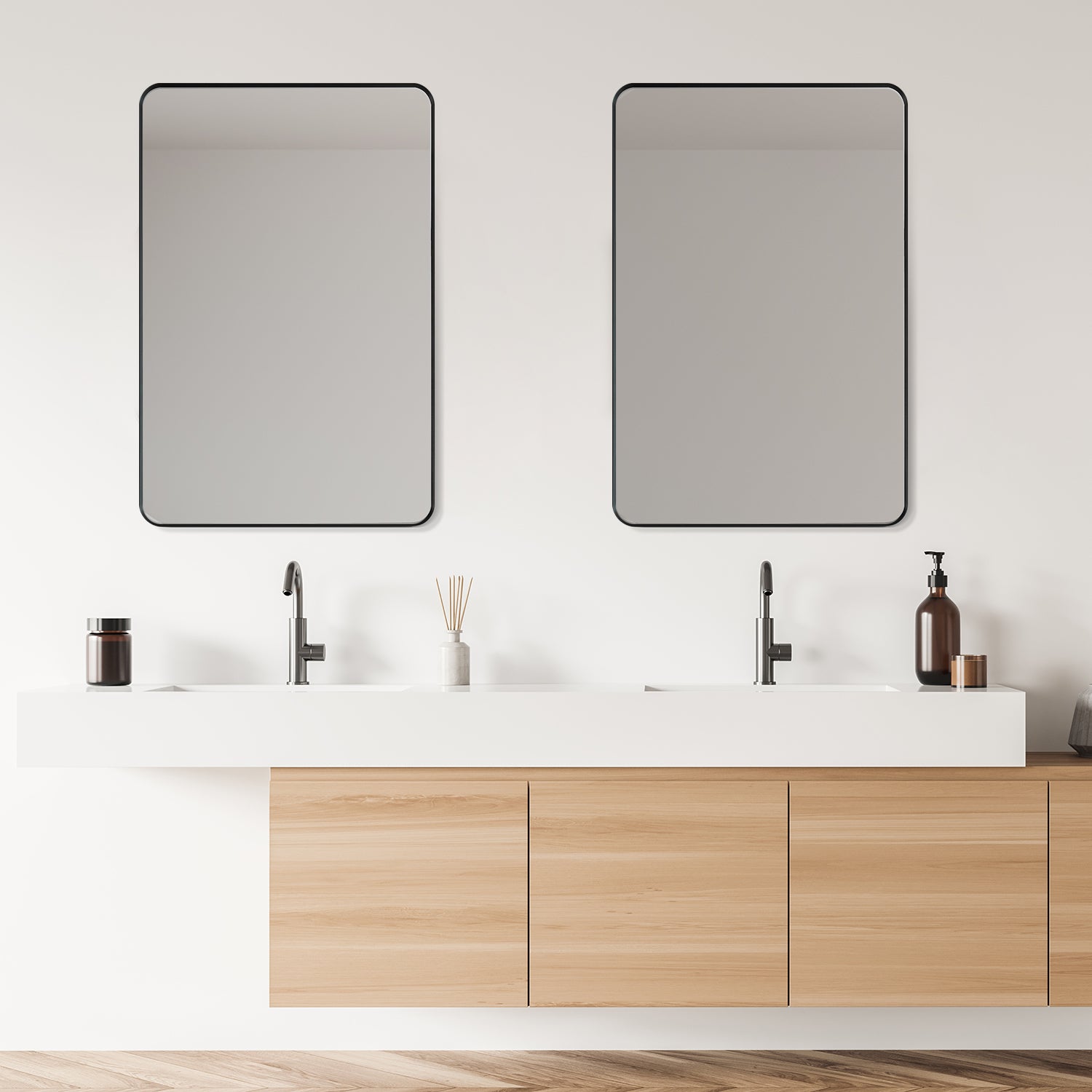 Nettuno 24" Rectangle Bathroom Vanity Aluminum Framed Wall Mirror