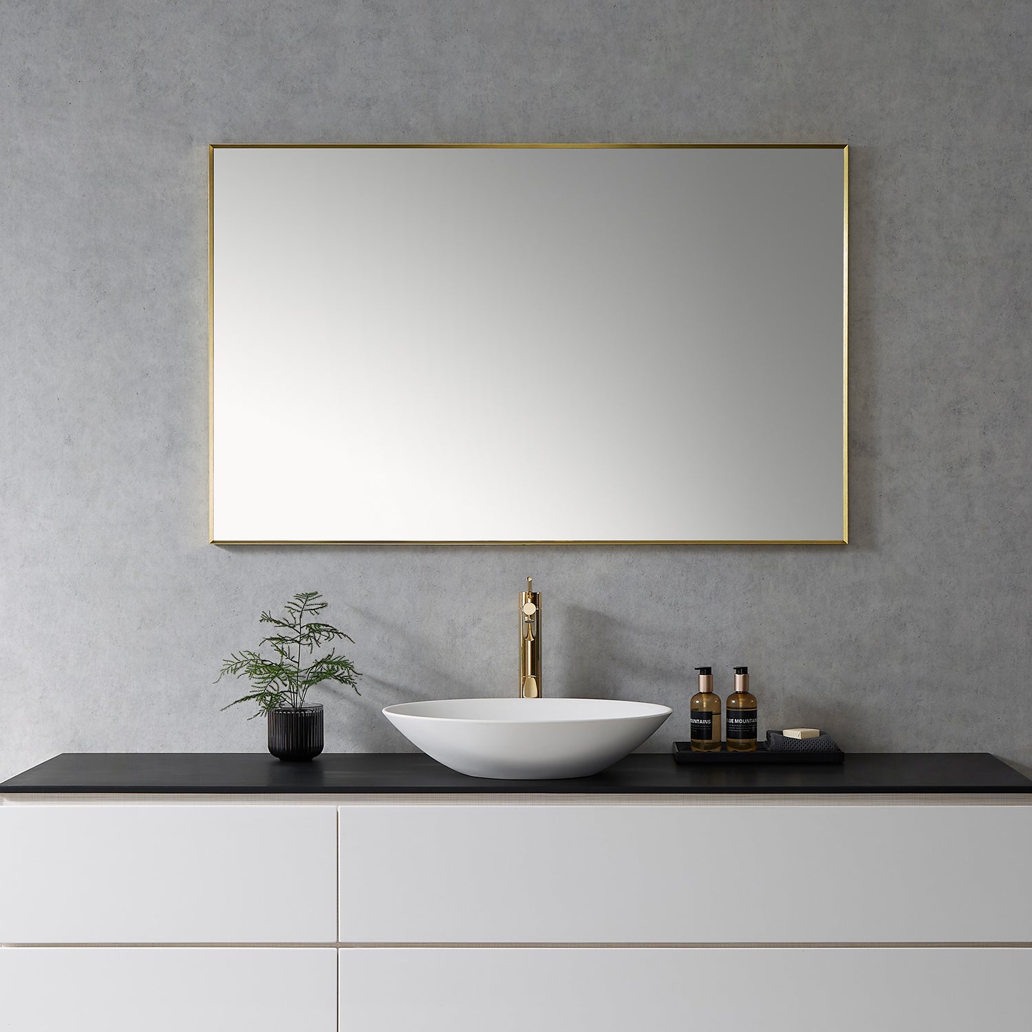 Sassi 48" Rectangle Bathroom Vanity Aluminum Framed Wall Mirror