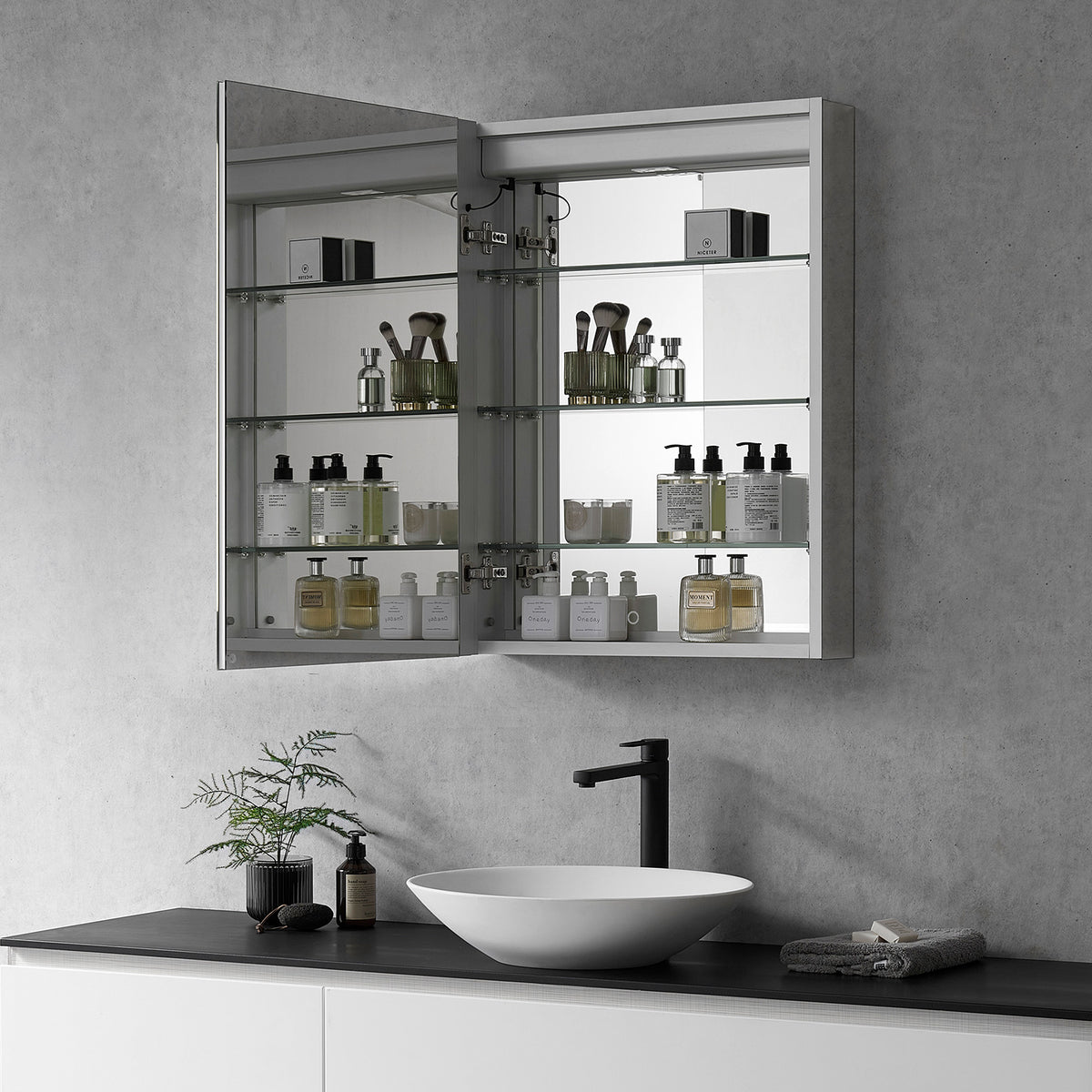 Catola Rectangle Frameless Surface-Mount/Recessed LED Lighted Bathroom ...