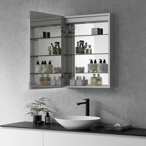 Catola Rectangle Frameless Surface-Mount/Recessed LED Lighted Bathroom Medicine Cabinet