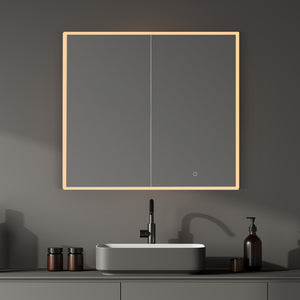 Carsoli Rectangle Frameless Surface-Mount/Recessed LED Lighted Bathroom Medicine Cabinet