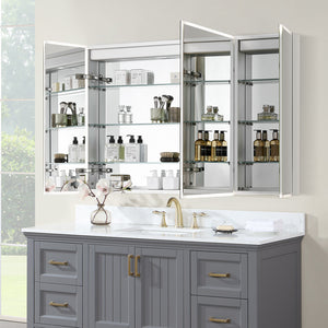 Carsoli Rectangle Frameless Surface-Mount/Recessed LED Lighted Bathroom Medicine Cabinet