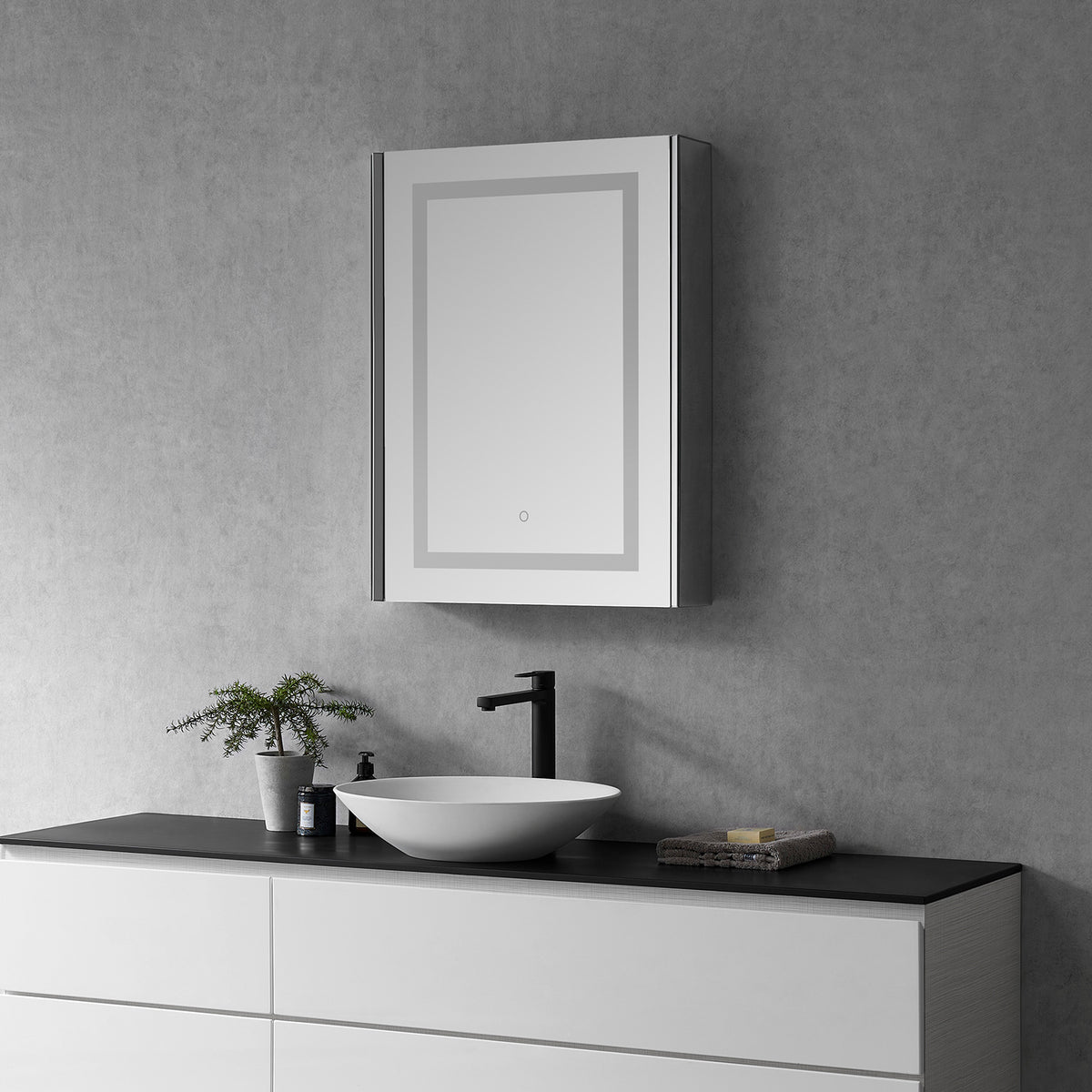 Bojano Rectangle Frameless Surface-Mount/Recessed LED Lighted Bathroom ...