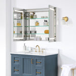 Load image into Gallery viewer, Bojano Rectangle Frameless Surface-Mount/Recessed LED Lighted Bathroom Medicine Cabinet
