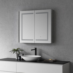 Bojano Rectangle Frameless Surface-Mount/Recessed LED Lighted Bathroom Medicine Cabinet