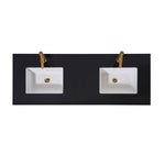 Load image into Gallery viewer, Nauders Stone effects Single Sink Vanity Top in Imperial Black Apron with White Sink
