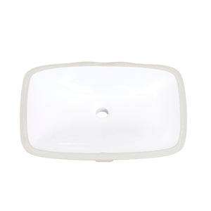 Aegean 20" Rectangular White Finish Ceramic Undermount Vanity Sink