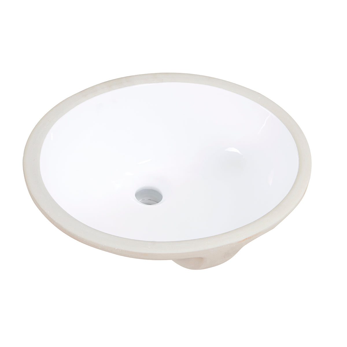 Lily 20" Oval White Finish Ceramic Undermount Vanity Sink
