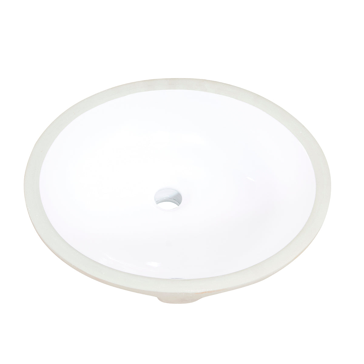 Lily 20" Oval White Finish Ceramic Undermount Vanity Sink