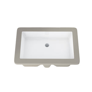 Dixie 20 in. Rectangular White Finish Ceramic Undermount Vanity Sink