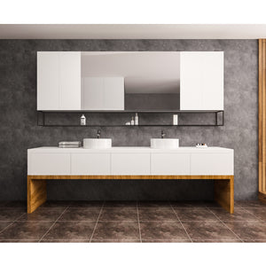 Timitra 18 in. Round White  Finish Ceramic Vessel Bathroom Vanity Sink