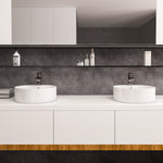 Load image into Gallery viewer, Timitra 18 in. Round White  Finish Ceramic Vessel Bathroom Vanity Sink
