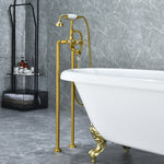 Load image into Gallery viewer, Forc? Vintage Style Cross Handle Claw Foot Floor Mounted Tub Filer with Handshower
