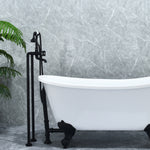 Load image into Gallery viewer, Forc? Vintage Style Cross Handle Claw Foot Floor Mounted Tub Filer with Handshower
