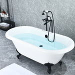 Load image into Gallery viewer, Forc? Vintage Style Cross Handle Claw Foot Floor Mounted Tub Filer with Handshower
