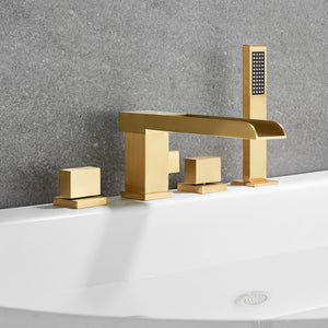 Nairn Deck-Mount Roman Waterfall Tub Filler with Handshower