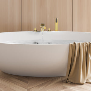 Nairn Deck-Mount Roman Waterfall Tub Filler with Handshower
