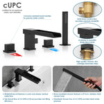 Load image into Gallery viewer, Nairn Deck-Mount Roman Waterfall Tub Filler with Handshower
