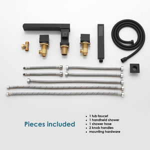 Nairn Deck-Mount Roman Waterfall Tub Filler with Handshower