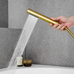 Load image into Gallery viewer, Sorlia Cross Handles Deck-Mount Roman Tub Faucet with Handshower
