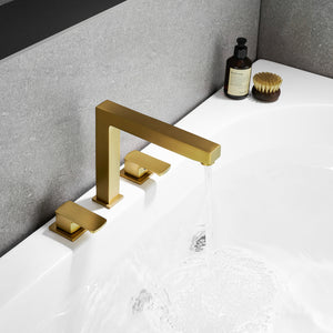 Calden Double Handle Deck-Mount 8 in. Widespread Roman Tub Faucet