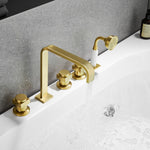 Load image into Gallery viewer, Vikran Triple Handle Deck-Mount Roman Tub Faucet Trim with Handshower
