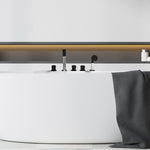 Load image into Gallery viewer, Vikran Triple Handle Deck-Mount Roman Tub Faucet Trim with Handshower
