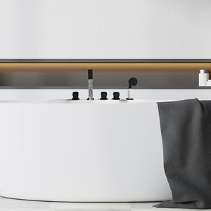 Vikran Triple Handle Deck-Mount Roman Tub Faucet Trim with Handshower