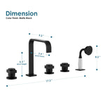 Load image into Gallery viewer, Vikran Triple Handle Deck-Mount Roman Tub Faucet Trim with Handshower
