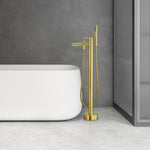 Load image into Gallery viewer, Larod Single Lever Handle Freestanding Floor Mounted Tub Filler with Handshower

