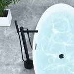 Load image into Gallery viewer, Larod Single Lever Handle Freestanding Floor Mounted Tub Filler with Handshower
