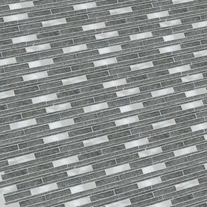 Ardcarn 11.8" x 10.9" Rectangular Laminated Glass Mosaic Mix Aluminum Wall Tile