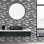 Load image into Gallery viewer, Glena 11.8&quot; x 11.8&quot; Rectangular Laminated Glass Mosaic Mix Aluminum Wall Tile
