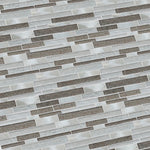 Load image into Gallery viewer, Glena 11.8&quot; x 11.8&quot; Rectangular Laminated Glass Mosaic Mix Aluminum Wall Tile
