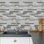 Load image into Gallery viewer, Glena 11.8&quot; x 11.8&quot; Rectangular Laminated Glass Mosaic Mix Aluminum Wall Tile
