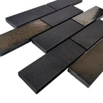 Load image into Gallery viewer, Lorca Subway Lava Stone Mosaic Floor and Wall Tile in Dark Grey
