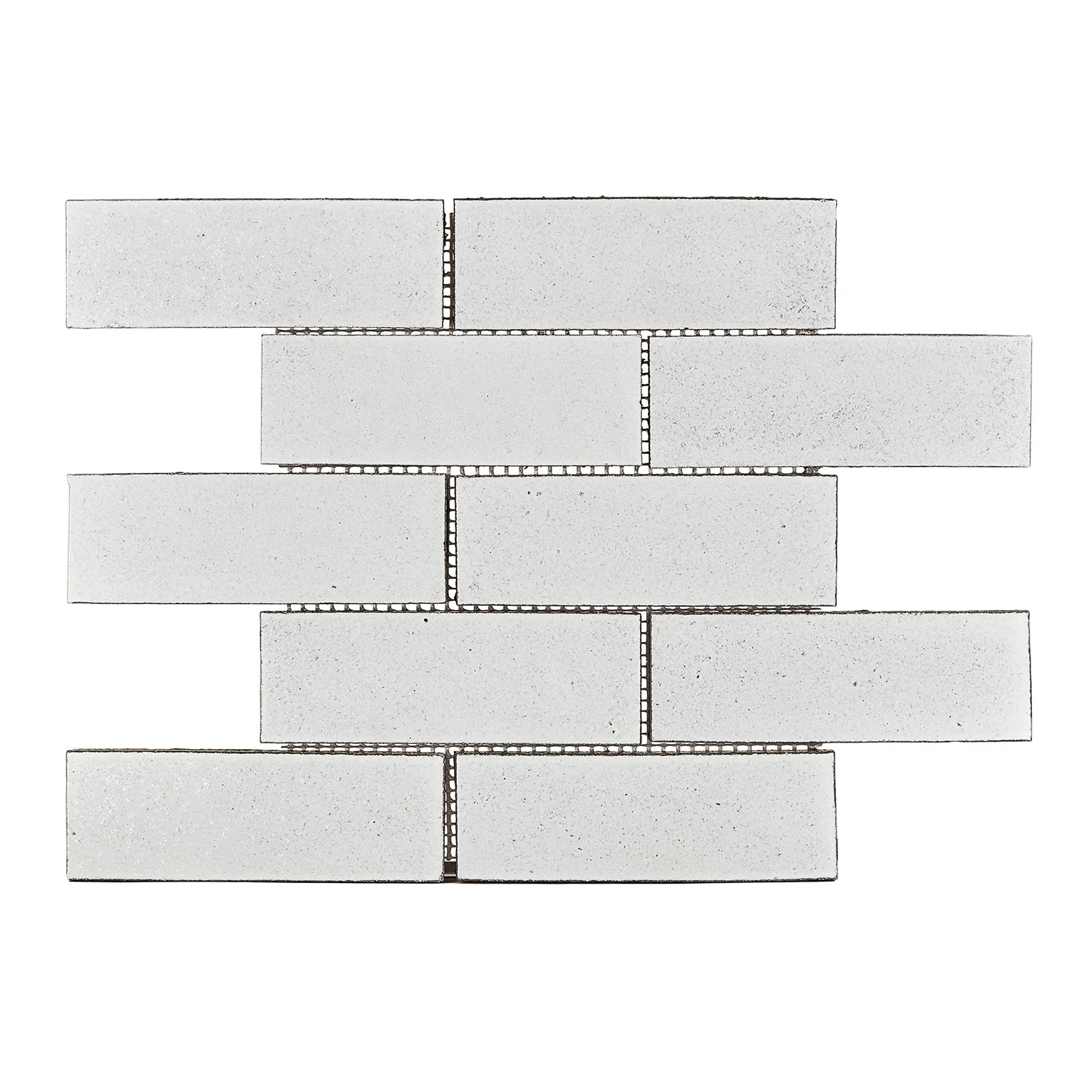 Lorca Subway Lava Stone Mosaic Floor and Wall Tile in White