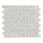 Load image into Gallery viewer, Huelva Glass Penny Mosaic Floor and Wall Tile in White
