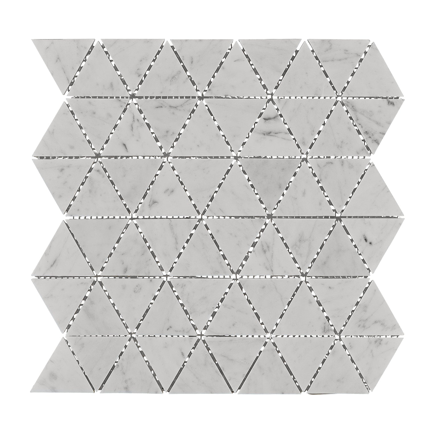 Burgos Carrara White Marble Triangle Mosaic Floor and Wall Tile