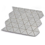 Load image into Gallery viewer, Burgos Carrara White Marble Triangle Mosaic Floor and Wall Tile
