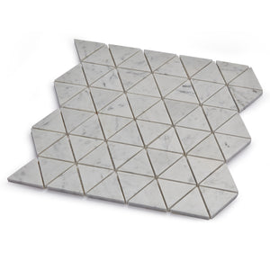 Burgos Carrara White Marble Triangle Mosaic Floor and Wall Tile