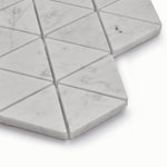 Load image into Gallery viewer, Burgos Carrara White Marble Triangle Mosaic Floor and Wall Tile
