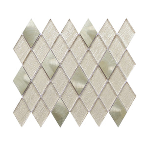 Ballagh 9.9" x 12" Diamond Laminated Glass Mosaic Mix Aluminum Wall Tile