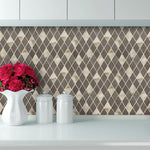 Load image into Gallery viewer, Ballagh 9.9&quot; x 12&quot; Diamond Laminated Glass Mosaic Mix Aluminum Wall Tile
