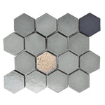 Load image into Gallery viewer, Lugo Lava Stone Mosaic Floor and Wall Tile in Grey
