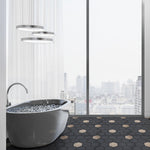 Load image into Gallery viewer, Lugo Lava Stone Mosaic Floor and Wall Tile in Dark Gray
