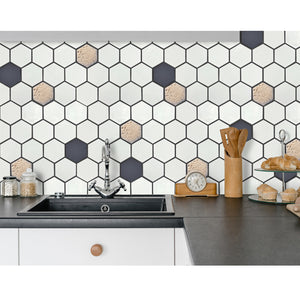 Lugo Lava Stone Mosaic Floor and Wall Tile in White