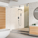 Load image into Gallery viewer, Lazaro 56&quot; W x 78&quot; H Single Sliding Frameless Shower Door with Clear Glass
